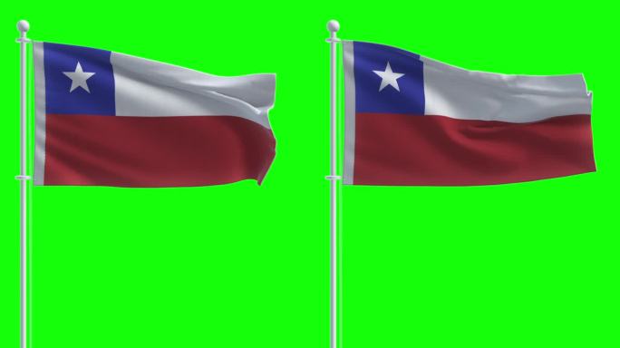 色度键背景上的智利国旗