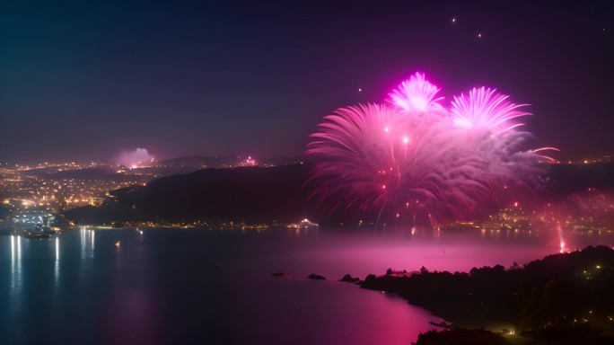 梦幻烟花 春节 祈福 传统节日 爆竹庆典