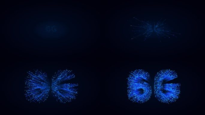 数据点向摄像头和6G文本传输。现代通信网络。三维渲染动画