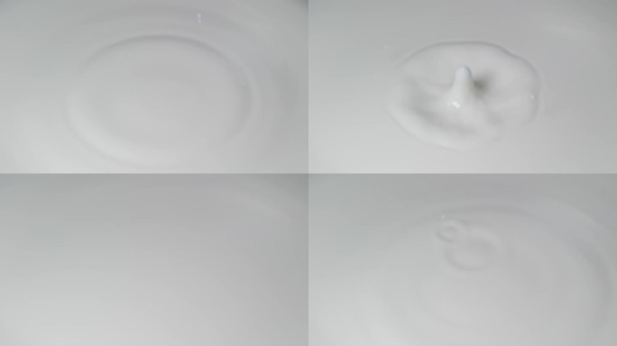 牛奶滴落慢动作，牛奶飞溅，4K，慢动作