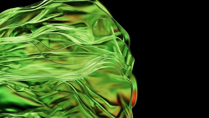绿色抽象的背景与玻璃波的节奏模式相协调。