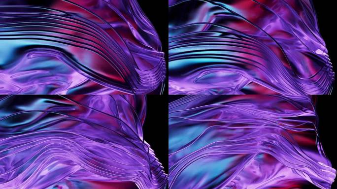 有节奏的玻璃波构成了紫色抽象的背景。