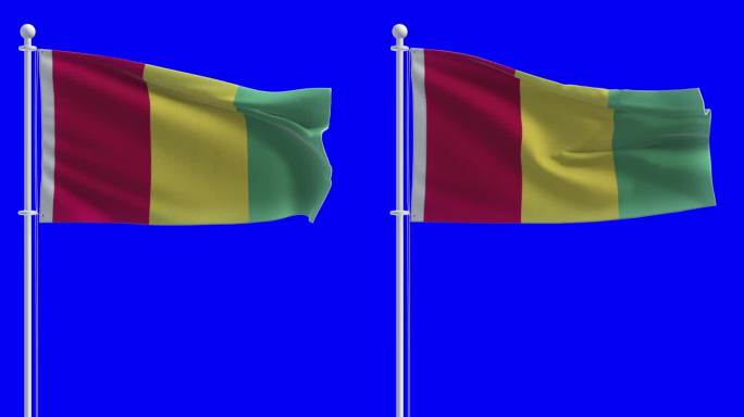在色度键背景上的几内亚国旗