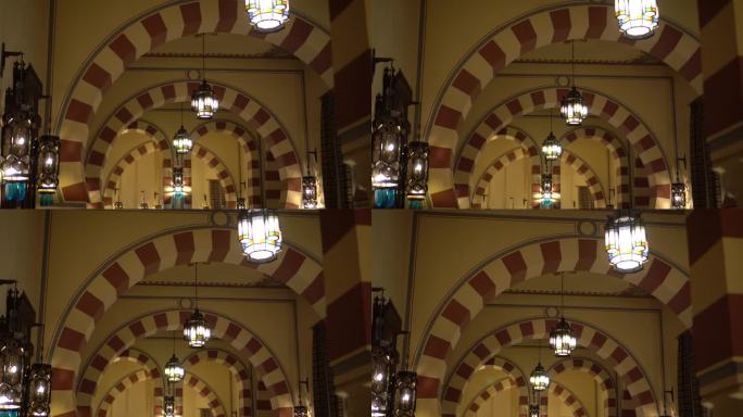 拱门室内建筑设计当代埃及灯照明4k