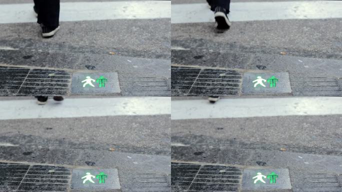 人行道上内置的行人红绿灯特写
建在人行道上的行人红绿灯特写
​