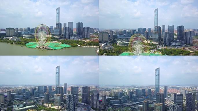 江苏 航拍 苏州 苏州国际金融中心 商业