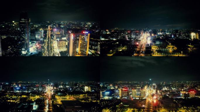 东莞城市夜景灯光交通航拍