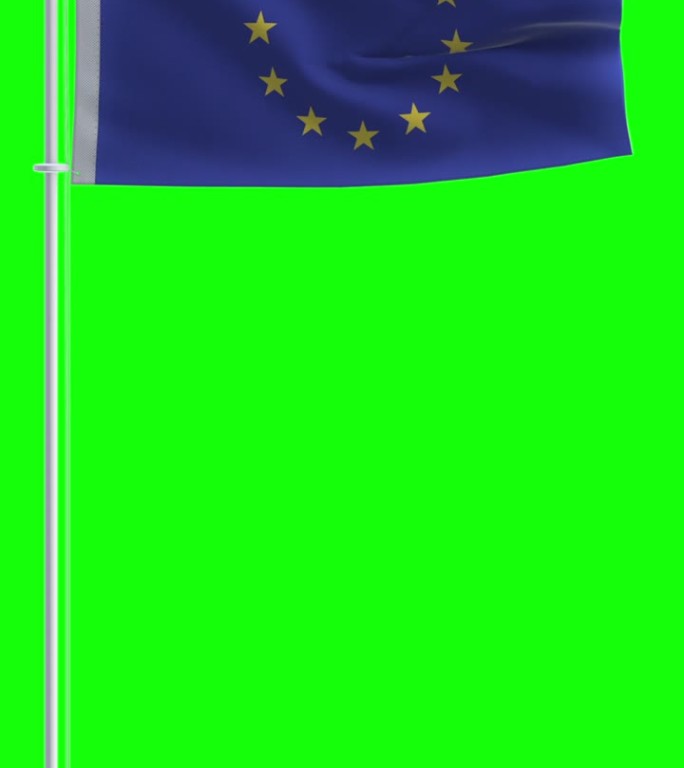 在色度键背景上的欧盟旗帜