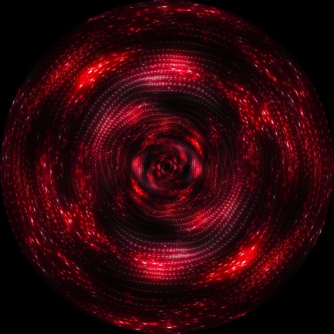 红色抽象花海粒子水面波动圆形天幕地屏素材