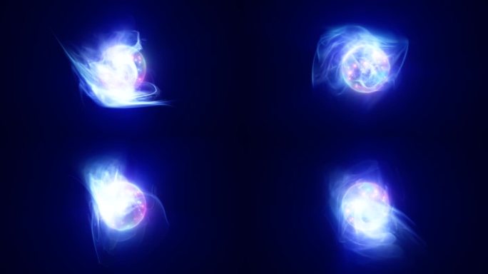 蓝紫色能量球数字高科技球未来的魔法等离子圈发光明亮的力场抽象背景