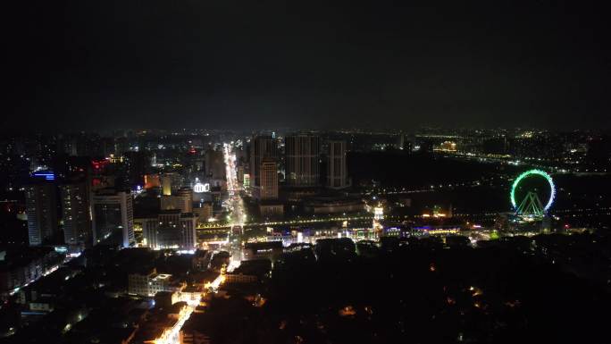广东中山夜景航拍