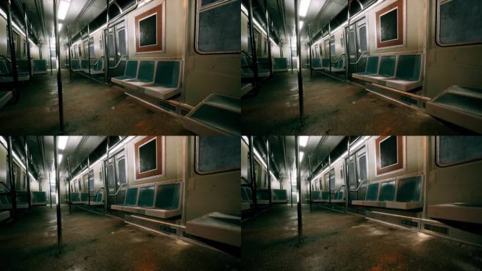 地铁里的一节空车厢