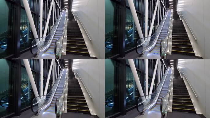 国际机场到达区向上的扶梯和楼梯