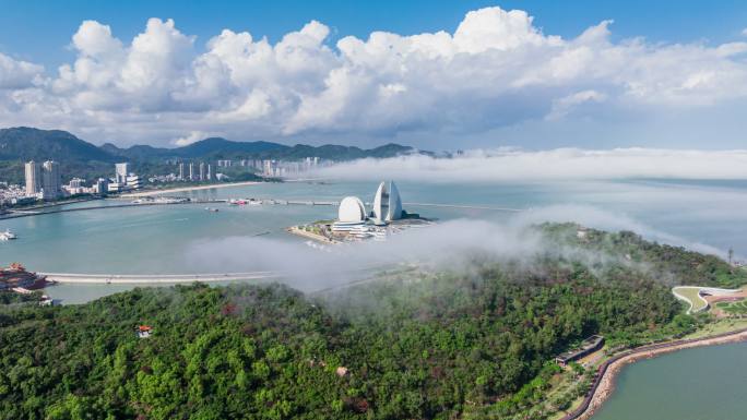 珠海日月贝大剧院野狸岛平流雾直飞延时