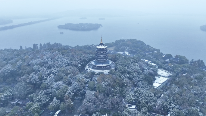 杭州城市雪景