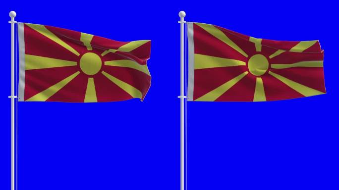 在色度键背景马其顿国旗