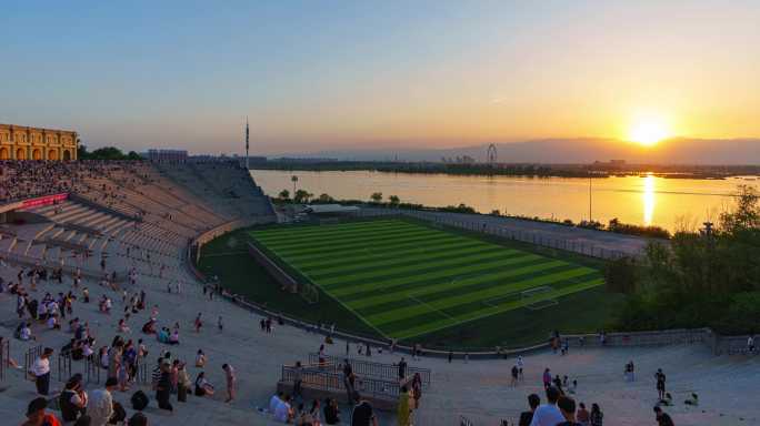 8k宁夏览山公园日落延时日转夜