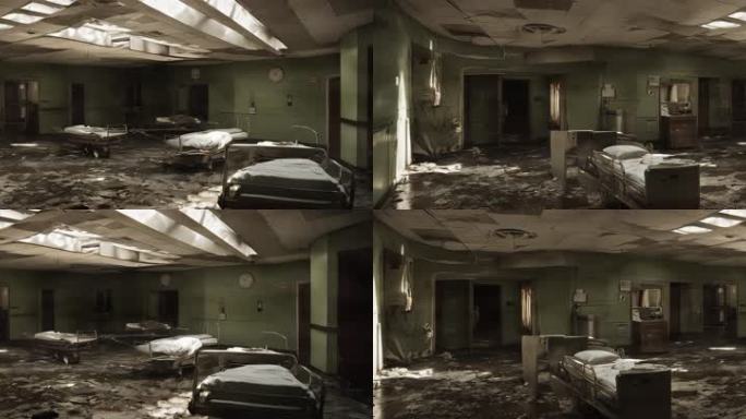8K末日废墟医院城市室内房间空间场景5