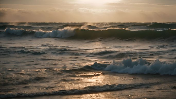 大海海浪阳光海洋浪花海水大气震撼开场片头