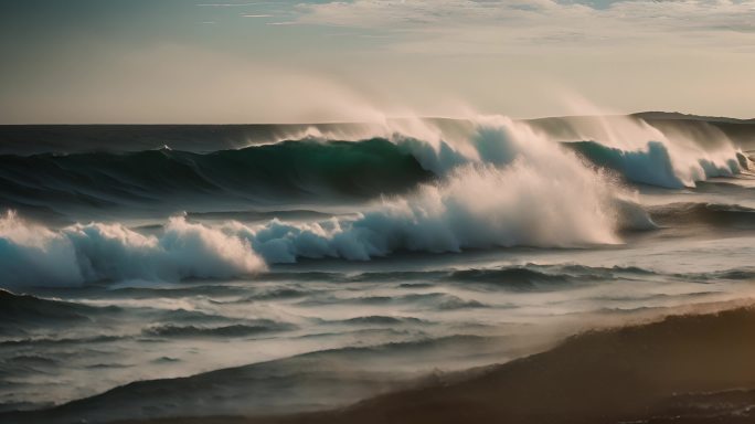 大海海浪阳光海洋浪花海水大气震撼开场片头