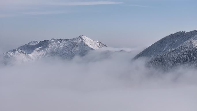 朱雀国家森林公园冰晶顶雪景航拍