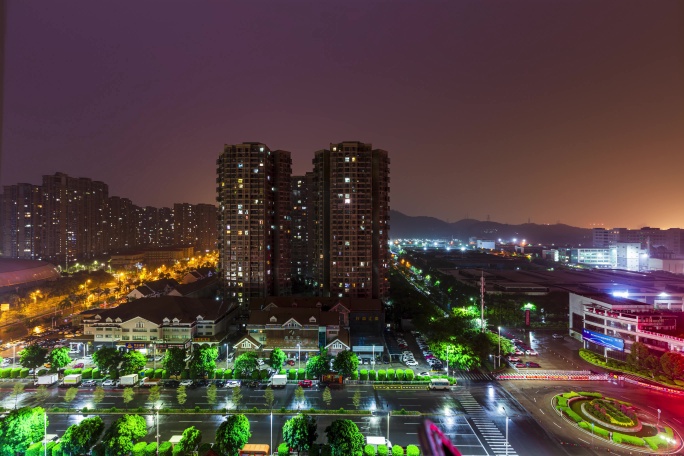 厦门自贸区夜景延时摄影