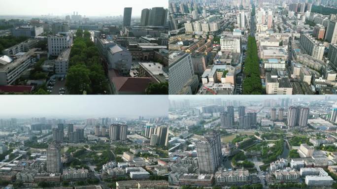 河南新乡城市建设绿化植物航拍