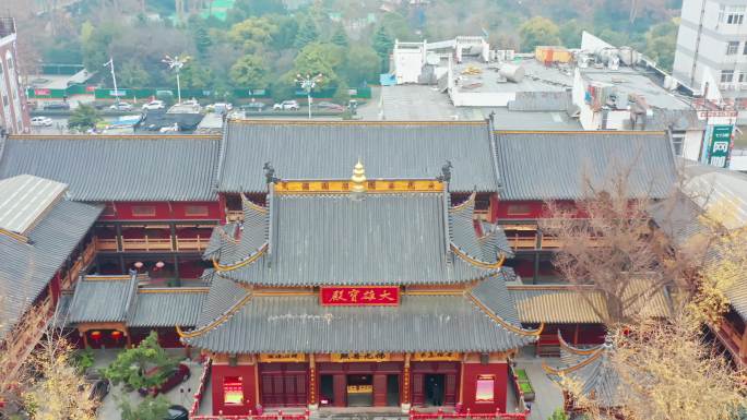 安徽合肥 航拍 明教寺 淮河路 空镜4K