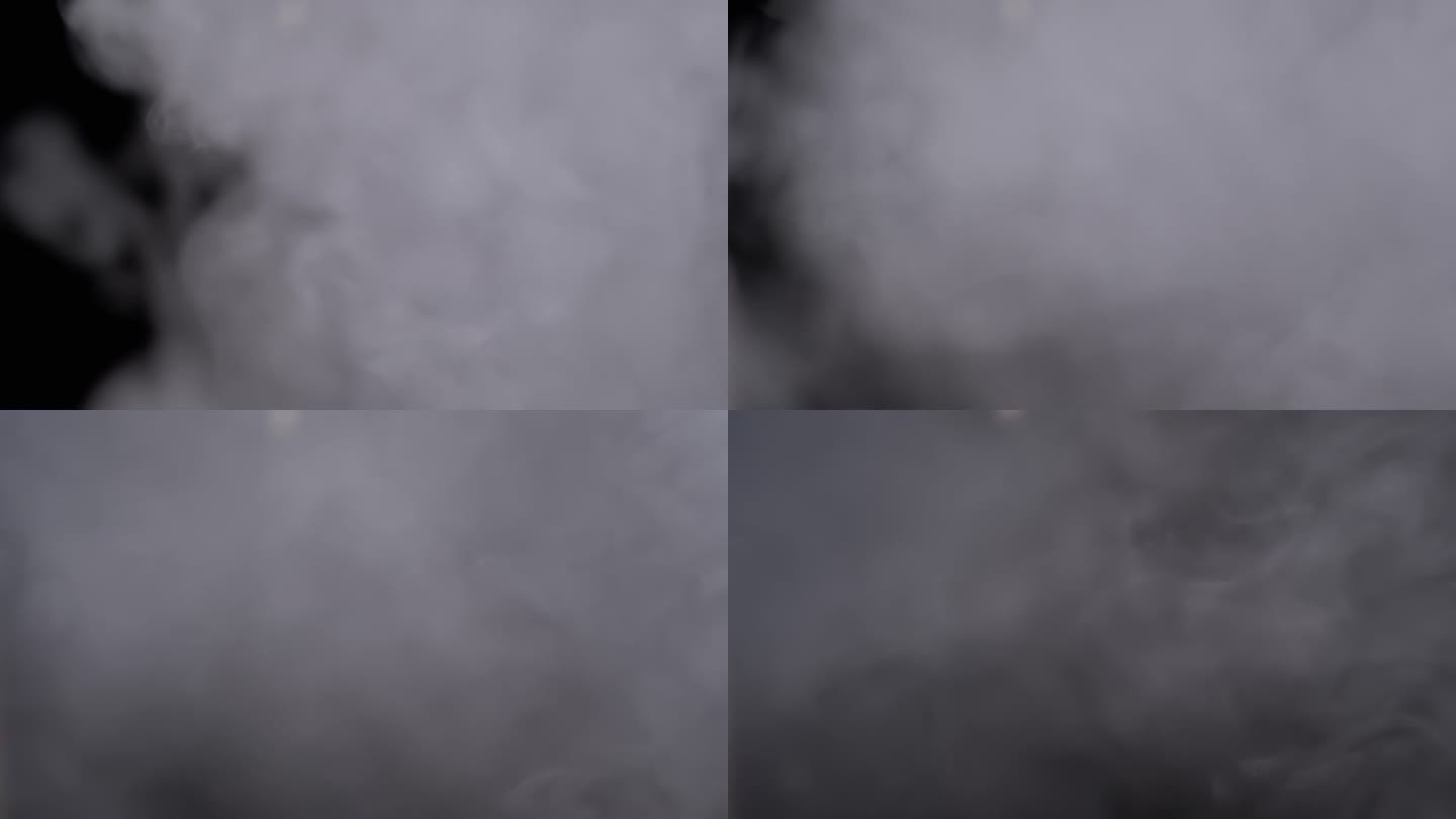 黑色背景上模糊运动的白色烟雾冰云爆炸