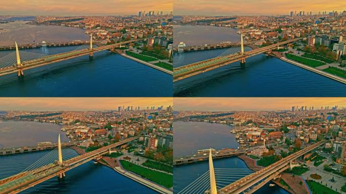 空中金角桥:伊斯坦布尔两座桥和索库鲁穆罕默德帕夏清真寺的空中交响乐#IstanbulGoldenHo