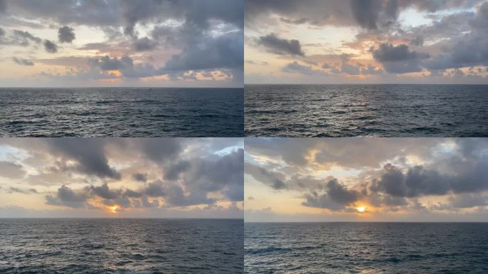 早晨大海和天空高清延时摄影拍摄