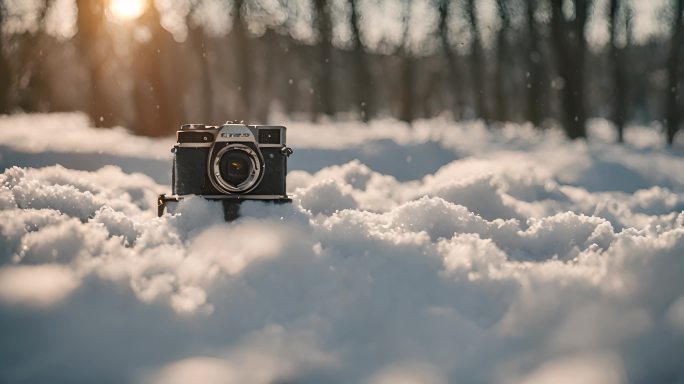 冬天雪地特写雪天风景下雪风光唯美冬季雪景