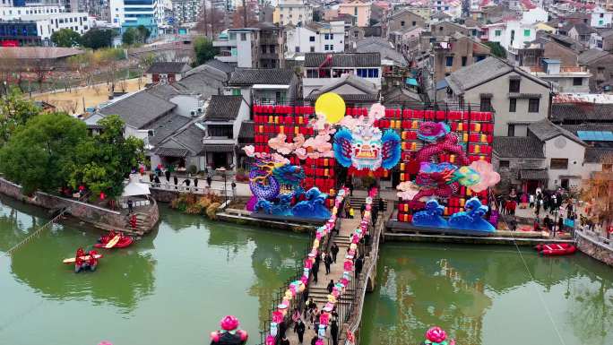 台州黄岩城市风光，黄岩五洞桥，航拍