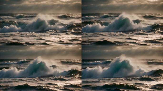 大海海浪阳光海洋浪花海水大气震撼开场片头