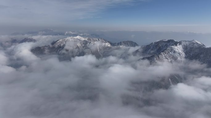 朱雀国家森林公园冰晶顶雪景航拍