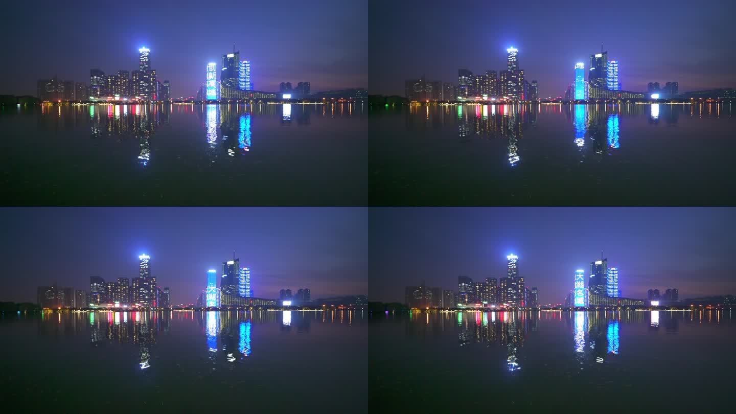 安徽合肥 天鹅湖 空镜 夜景视频4K