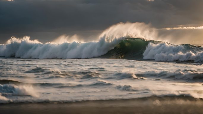 大海海浪阳光海洋浪花海水大气震撼开场片头