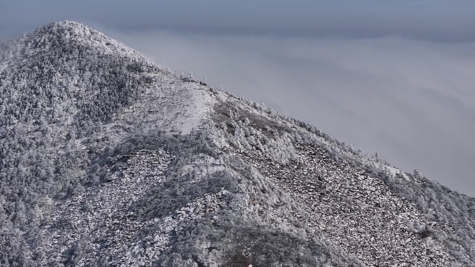 朱雀国家森林公园冰晶顶雪景航拍