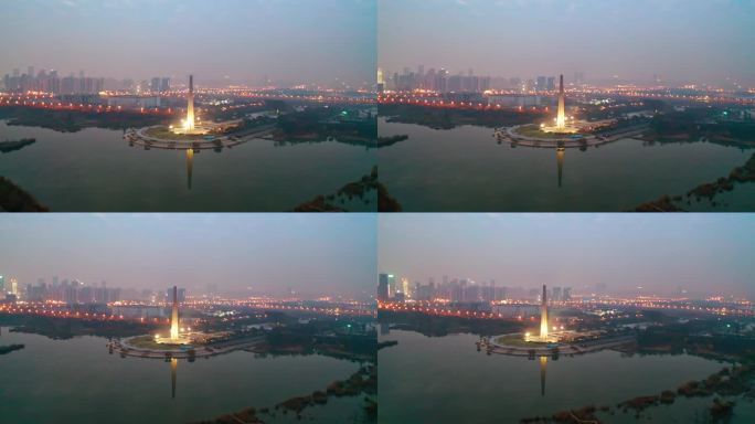 安徽合肥 航拍 省政府 巢湖 公园4K