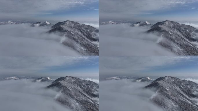 朱雀国家森林公园冰晶顶雪景航拍