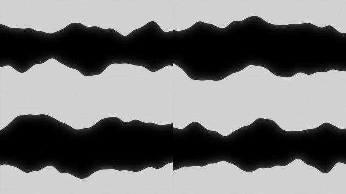抽象的霓虹黑白波浪流。设计。荡漾的单色横条纹