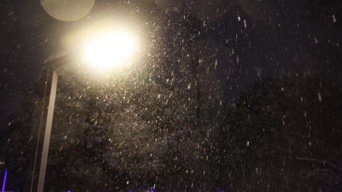 正版4K 雪夜 大雪  街景  雪景