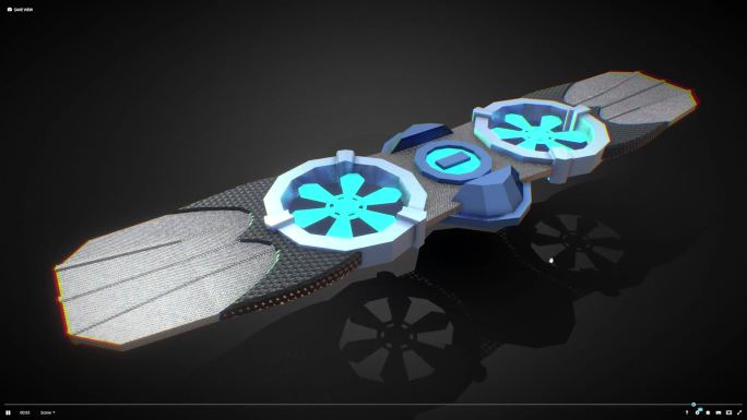 赛博朋克悬浮滑板 - Blender模型