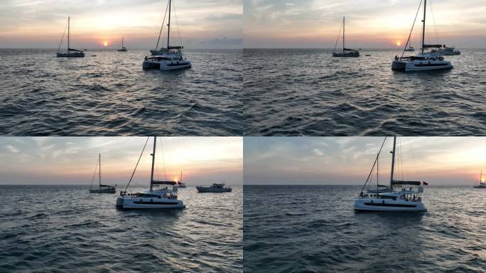 帆船航海度假旅行南海西沙群岛日落【精品】