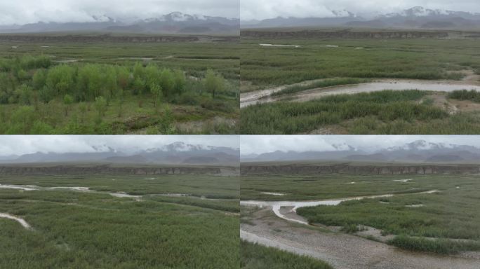 干旱地区的雨水丰沛季节河流青海德令哈