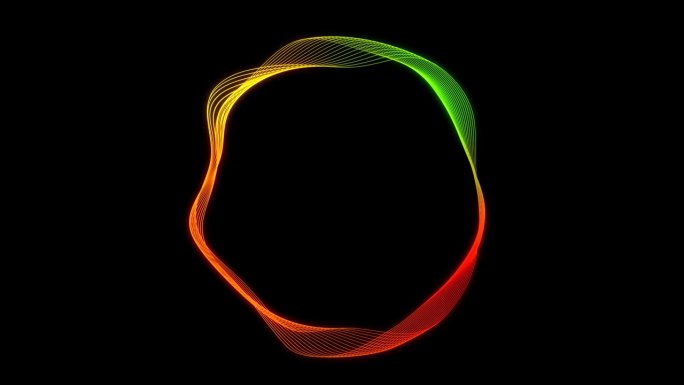 抽象的彩色几何线条移动。彩色圆圈舞动4k。