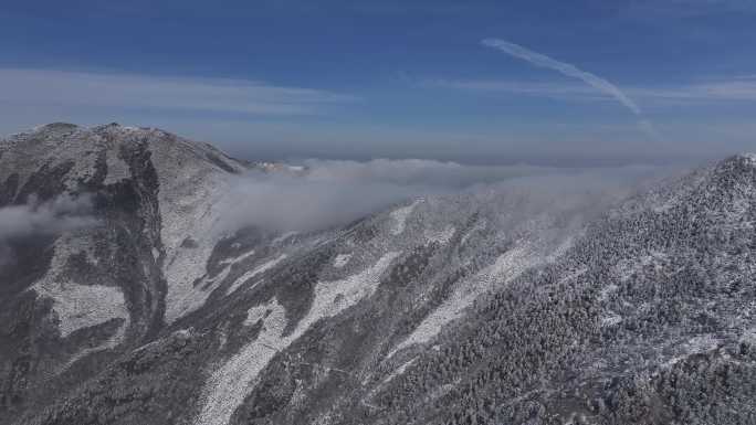 朱雀国家森林公园冰晶顶雪景航拍