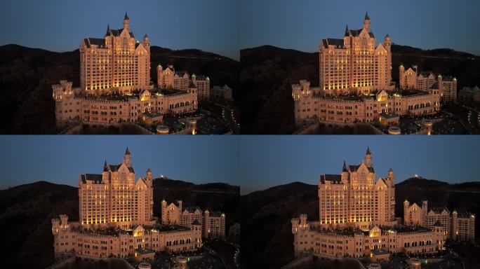 大连一方城堡酒店夜景航拍