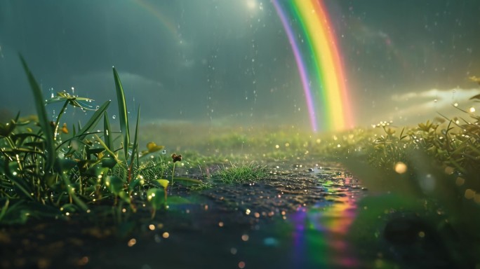 雨后彩虹森林彩虹