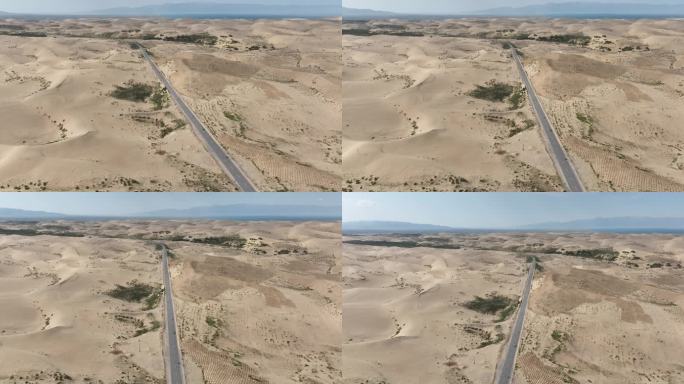 沙漠化治理生态修复沙漠旅游公路青海湖